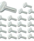 20 Pack Zinc Plated Carbon Steel Thumb Screws 1/4 Inch 20 Thread by 3/4 Inch Knurled Knob Bolts displayed in a grid layout.