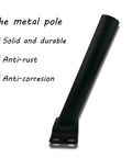 Black metal pole with anti-rust and anti-corrosion features, part of the Sturdy Outdoor Pole Mounting Arm For Solar Lighting And Street Light Fixtures.