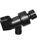 Heavy Duty Handheld Shower Head Holder Mount With Adjustable Arm And Brass Swivel Ball Joint, black ABS bracket shown angled