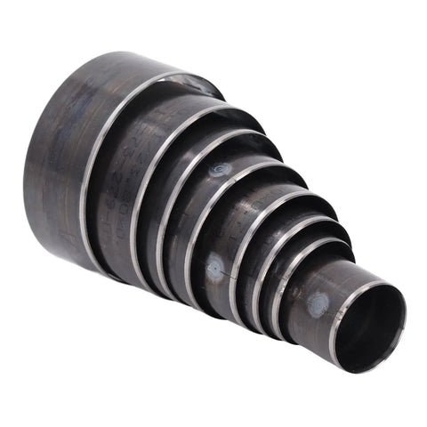 Stacked leather circle cutting dies from the Leather Circle Cutter Set For Diy Projects 8 Piece Hollow Punch Kit 25mm To 60mm Alloy Steel