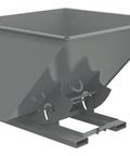Tough As Nails Steel Hopper For Warehouse Work With No Fuss Dumping And Forklift Ready Pockets shown in battleship gray color.