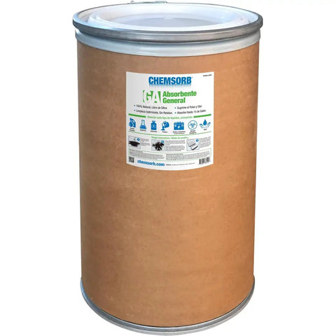 Go-To General Absorbent For Oil, Chemicals And Water Cleanup, 48 Pound Drum With Low Dust Perlite Formula For Quick Absorption In Labs, Shops, And Industrial Environments