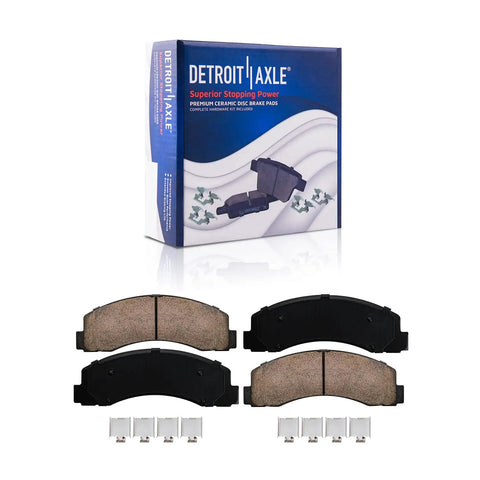 Ceramic brake pads with packaging for Beefed Up Front Brake Kit With Drilled And Slotted Rotors And Ceramic Pads For Ford F 150 Expedition And Lincoln Navigator 2010 Through 2020 Replacement Front Brake Rotors And Pads