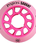 Poison Savant Skate Wheels Pink 4 Pack 59mm x 38mm, Oversized Core For Faster Roll And Lighter Feel, Plush Poison Urethane