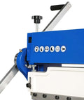 Close-up of Beast Of A Three In One Pan And Box Brake Slip Roll Shear And Bending Machine for Sheet Metal 20 Gauge Mild Steel MMCB3016