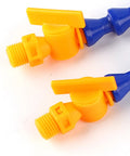 Close-up of yellow valves on 12 Pack Round Flat Nose CNC Coolant Pipes For Lathes Mills And Hydraulic Systems Water Cooling Tubing.
