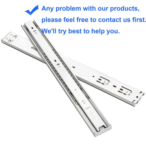 Six Pairs Of 14 Inch Three Fold Side Mount Ball Bearing Drawer Slides With Soft Close And Full Extension, 100 Lb Capacity, Screws Included, Zinc Plated Steel For A Quiet, Smooth Glide In Kitchen Or Office Cabinets.