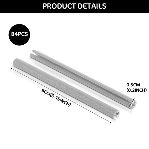 Reflective Spoke Covers 84 Pack For Bikes And Motorcycles, 80mm ABS plastic highlight dimensions 8cm length shown