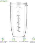 32 Oz Blender Cup Replacement Set With Flip Top To Go Lid Lid Ring And Premium Extractor Blade Fits 600W And Pro 900W