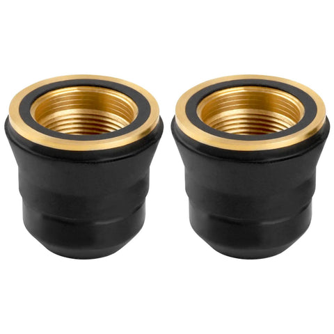 Tip Kit Replacement for Titanium Plasma Cutter Pro Grade Nozzle Tip Shield Cap Set Fits 45 and 65 Torch Models, black and gold.