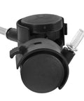 6 Heavy Duty Swivel Caster Wheels with Brake for Laundry Carts & Small Furniture Durable & Easy Spin Replacement Wheels for Home Use close-up view of a black wheel with brake.