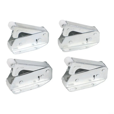 Set Of Four Spring Loaded Latches For Closets Cupboards And Cabinets In Stainless Steel With Easy Push To Open Design, Secure Closure