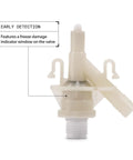Water Valve Kit For 300 And 400 Series RV Toilets OEM Fitment Includes Hose Clamp And Fasteners Sealand Compatible, freeze indicator window