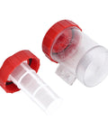 Inline Mesh Water Screen For Garden Irrigation And Crop Spray High Flow Transparent Pump Screen with red threaded fittings