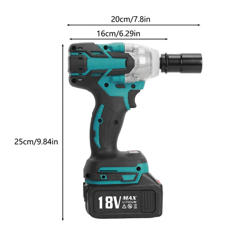 HeVirgo Cordless Electric Impact Wrench 18V With Brushless Motor And 520Nm High Torque For Automotive Repairs Includes 13000 Mah Battery Six Sockets Easy To Use Portable Power Tool Shipped From USA Direct