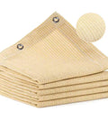 90 Percent UV Blocking Shade Cloth for Patio and Outdoor Spaces 8x20 Ft Pergola Sun Shade Cover in beige color, folded view