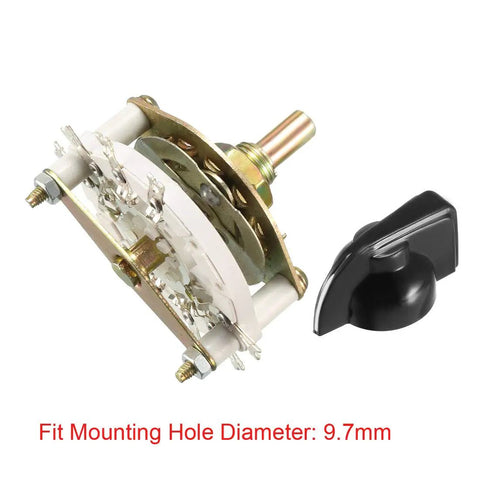 Band Selector Rotary Switch 2 Pole 3 Position With Knob And Mounting Nut 8 Pin 1 Deck Panel Mount For Electronics DIY Projects