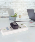 Top Shelf 12.5V AC DC Power Adapter Compatible With Allied Time Usa At 4500 on power strip in modern office setting.