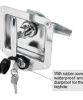 Six Pack Stainless Steel Car Trailer Door Latch T-Handle Locking Paddle Entry Door Lock with rubber cover and keys