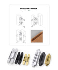 Beefy 6 Inch Hidden Door Hinge Set Concealed Zinc Alloy With Silent Hydraulic Buffer, installation guide and color options