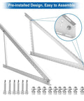 Two Pack 45 Inch Solar Panel Mount Brackets With Foldable Tilt Legs And Reinforced Cross Bars For 100 To 400 Watt Panels, screws included