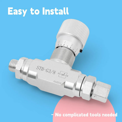 GLOXTED STB-G3/8 hydraulic flow control valve with 3/8 ports, bidirectional restrictor, metal body, two-sided connectors