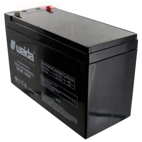 Badass 4 Pack 12V 8Ah AGM SLA Battery Replacement For UB1280 D5743 WKA12-8F heavy duty sealed lead acid battery visible side view.