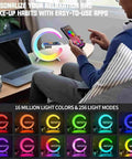 Bluetooth Speaker Lamp With Wireless Charger And App Control, RGB Night Light, showcasing app features and light modes