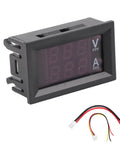 Digital Voltmeter Ammeter Multimeter with LED Display, Dual Range DC 0V to 100V meter, shown with cables for DIY projects.