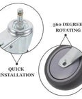 Heavy Duty Swivel Caster Wheels 2 Pack Locking Castors showcasing TPR wheel design for 360-degree rotation and easy installation.