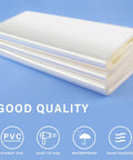 Clear Thermal Shrink Wrap Bags 12X17 Inches 100 Pack stacked, made from sturdy PVC for easy use and waterproof protection.