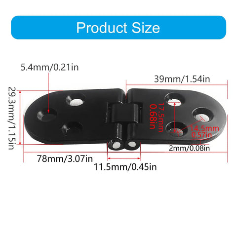180 Degree Flush Mount Cabinet Hinge Set dimensions and measurements in zinc alloy