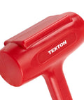 88 Oz Dead Blow Sledge Hammer With Steel Shot Inside For Less Rebound And Maximum Control, red handle and head, close-up