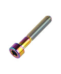 Bolt, rainbow titanium M6x40mm hex socket with Allen head, front view