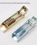 Universal Freezer Door Hinge With Integrated Spring Replacement Casing for Refrigerator Doors, showing new and old versions.