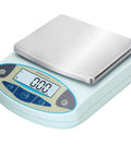Pro Grade 5000g Digital Analytical Balance With 0.01g Resolution, shown with digital display and stainless steel weighing platform.