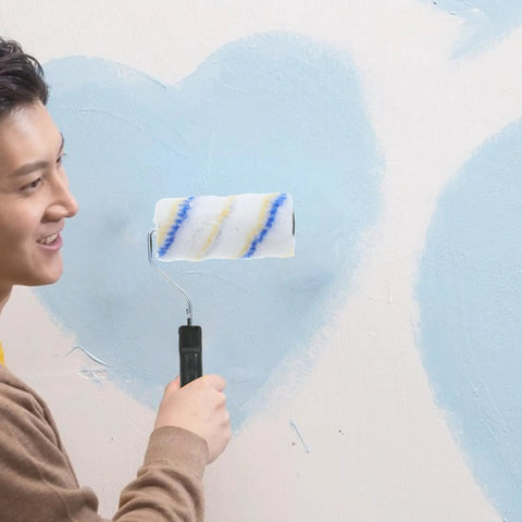 Top Shelf Three Piece Paint Roller Brush Set With Comfort Grip Handle And Ultra Soft Protective Bristles For Slick Wall Coverage and Zero Fuss on Your Next DIY Makeover in use
