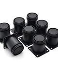 2.5 Inch Heavy Duty Adjustable Black Stainless Steel Furniture Legs Set, Round Cabinet Desk Sofa Coffee Table Feet, 8 Pack With Screws