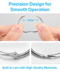 One Inch Binder Rings Set Of Fifty With Nickel Plated Metal Rings Includes Key Ring Clip And Hole Puncher open metal ring