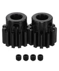 2 Pack 1.5 Mod Pinion Gear 12T 8mm Bore 1045 Hardened Steel with Black Surface Treatment, 20 Degree Pressure Angle