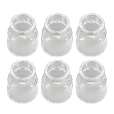 Set of six clear alumina nozzles from the Pro Grade TIG Welding Torch Kit With Alumina Nozzle Collets And Stubby Gas Lens Fittings