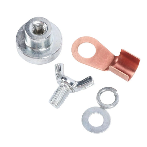 Super Cool Welding Magnetic Grounding Clamp For Fast Setup In Shop Or Garage parts including a metal clamp and connectors.