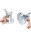 Rugged Magnetic Grounding Clamp Built With Strong Brass And Stainless Steel For Welding Jobs, showing steel and copper parts.