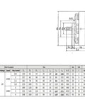 Technical diagram of Heavy-Duty Magnetic Powder Brake FZ12A-1 1.2Kg Single Axis Industrial Brake with specifications