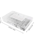 Woodruff Key Set Carbon Steel Semicircle Keys 135 Piece Kit M2 To M10C in transparent storage case with dimensions