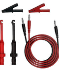 Six Piece Multimeter Test Leads Kit With 4Mm Banana Plug Leads Insulated Alligator Clips Back Probes And Piercing Probes For Auto Diagnostics