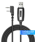 USB programming cable for UV 5R BF 888S BF F8HP Ham Radios, CH340 chip, compatible with CHIRP on Windows and Mac