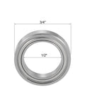 Chrome steel bearing with dimensions 3/4" OD and 1/2" ID from 3 Pack Ball Bearing Kit For 1/2 Inch Shank Router Bits With 1/2 Inch ID And 3/4 Inch OD Chrome Steel Bearings Bottom Mounted High RPM Performance Stop Ring Included