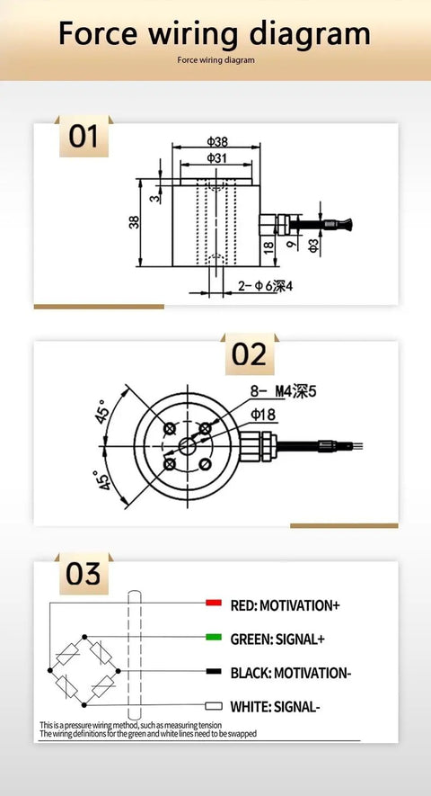 Tension And Compression Force Sensor Load Cell Stainless Steel Pro Grade Wiring Diagram