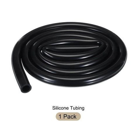 Coiled Heavy Duty High Temp Silicone Tubing 6.6 Ft 5/8 In ID By 7/8 In OD Black Flexible Hose For Pump Siphoning Draining Irrigation Brewing